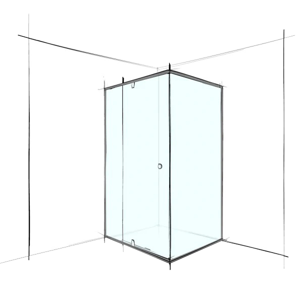 Custom Semi-Frameless Square Corner Set-In