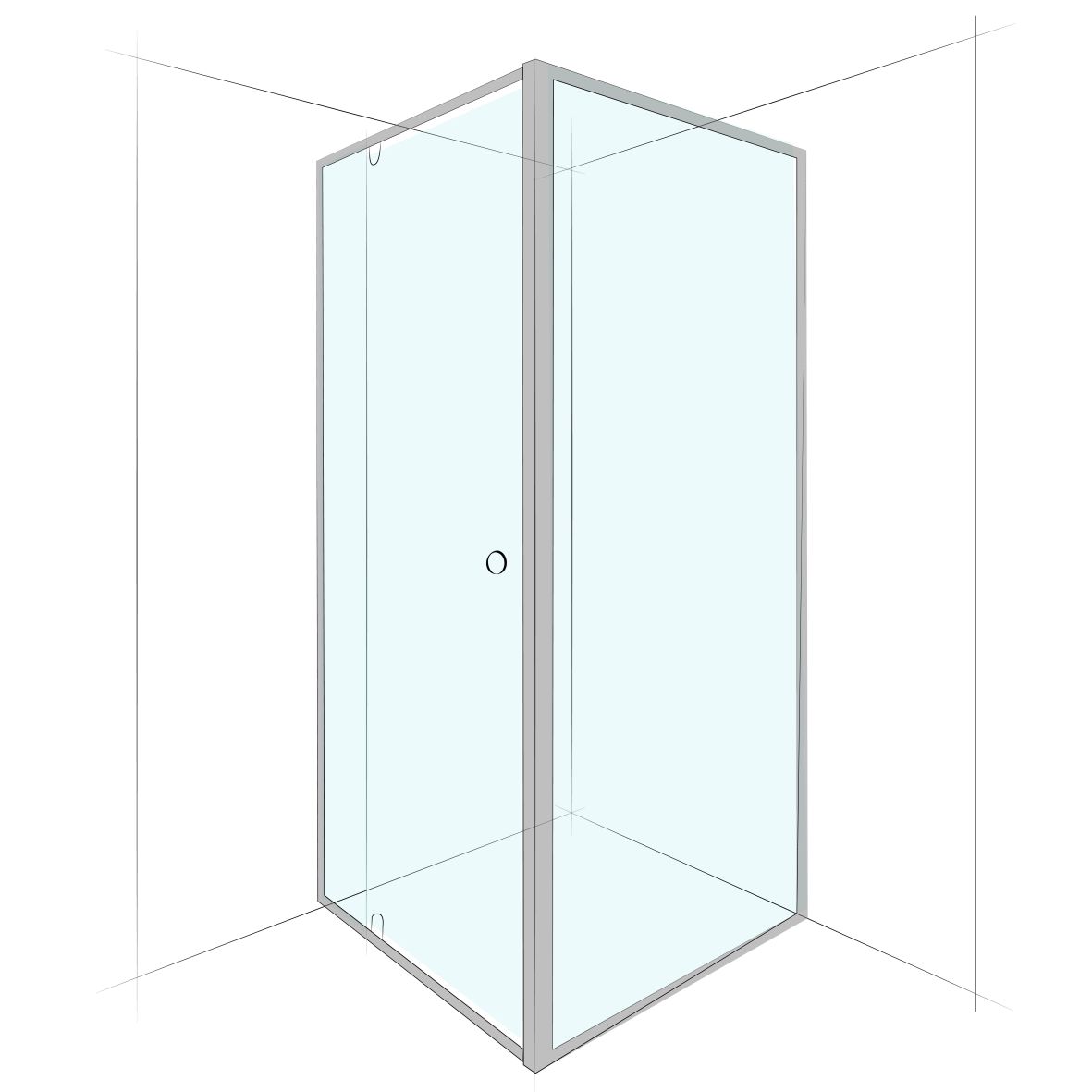 Focus Black Semi-Framed Corner Set-In (Adjustable)