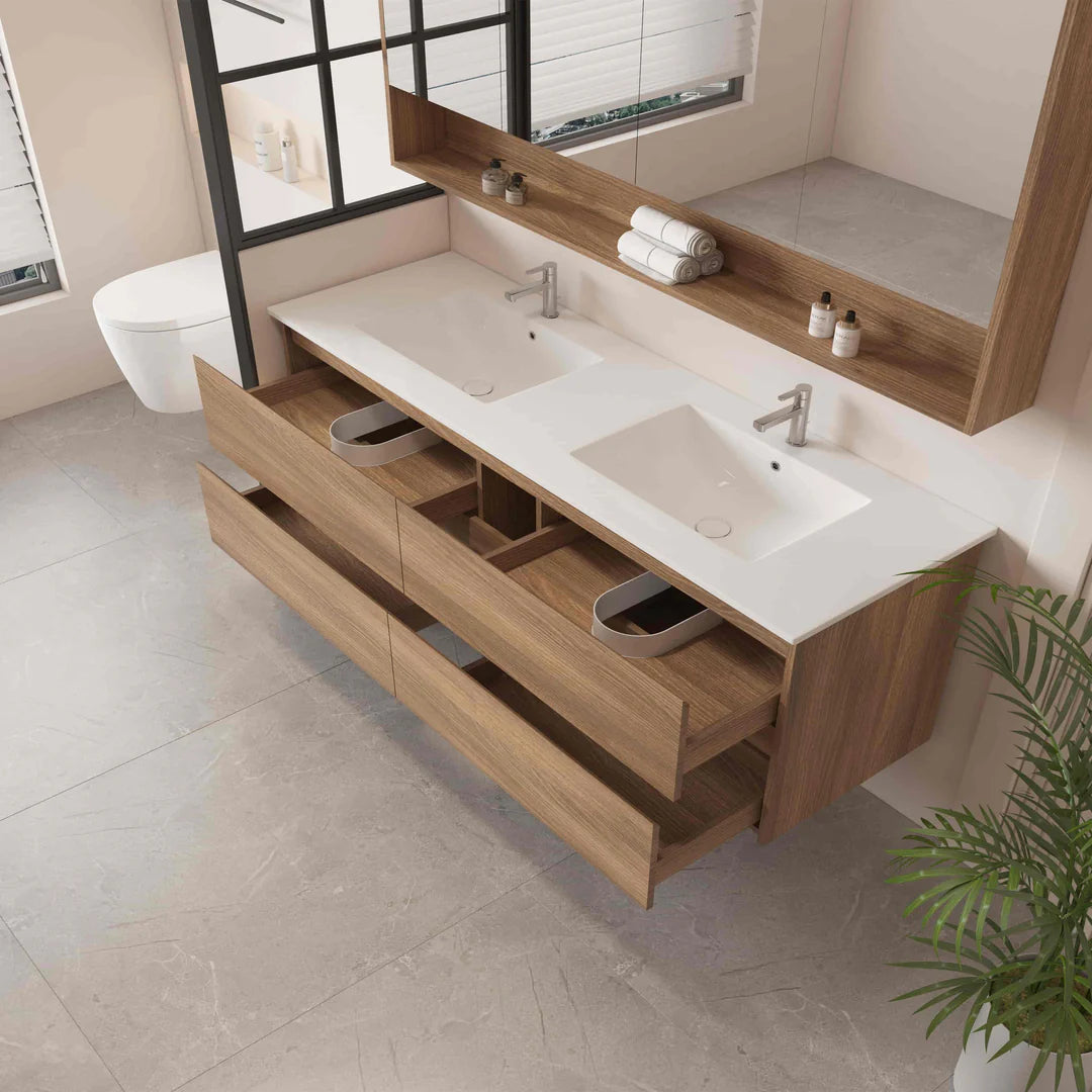 HERA 1500mm Wall-Hung Vanity - Elegant Oak