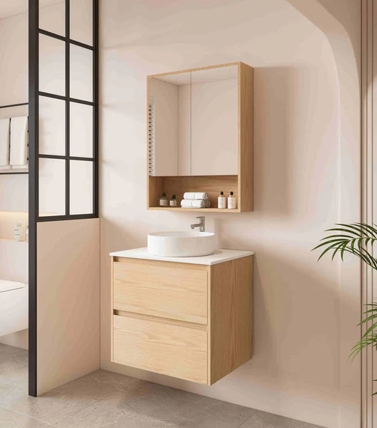 HERA 600mm x 780mm Shaving Cabinet - Tas Oak