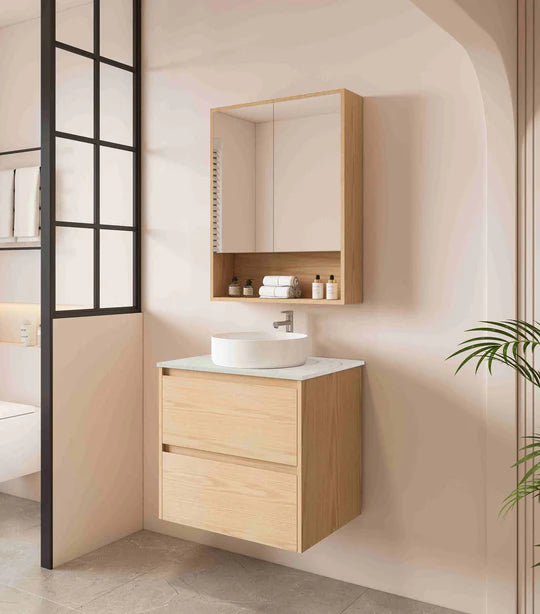 HERA 600mm x 780mm Shaving Cabinet - Tas Oak