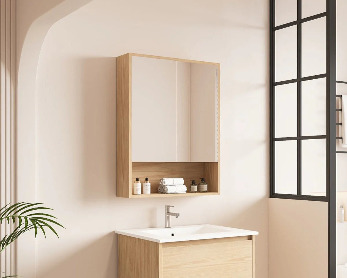 HERA 600mm x 780mm Shaving Cabinet - Tas Oak