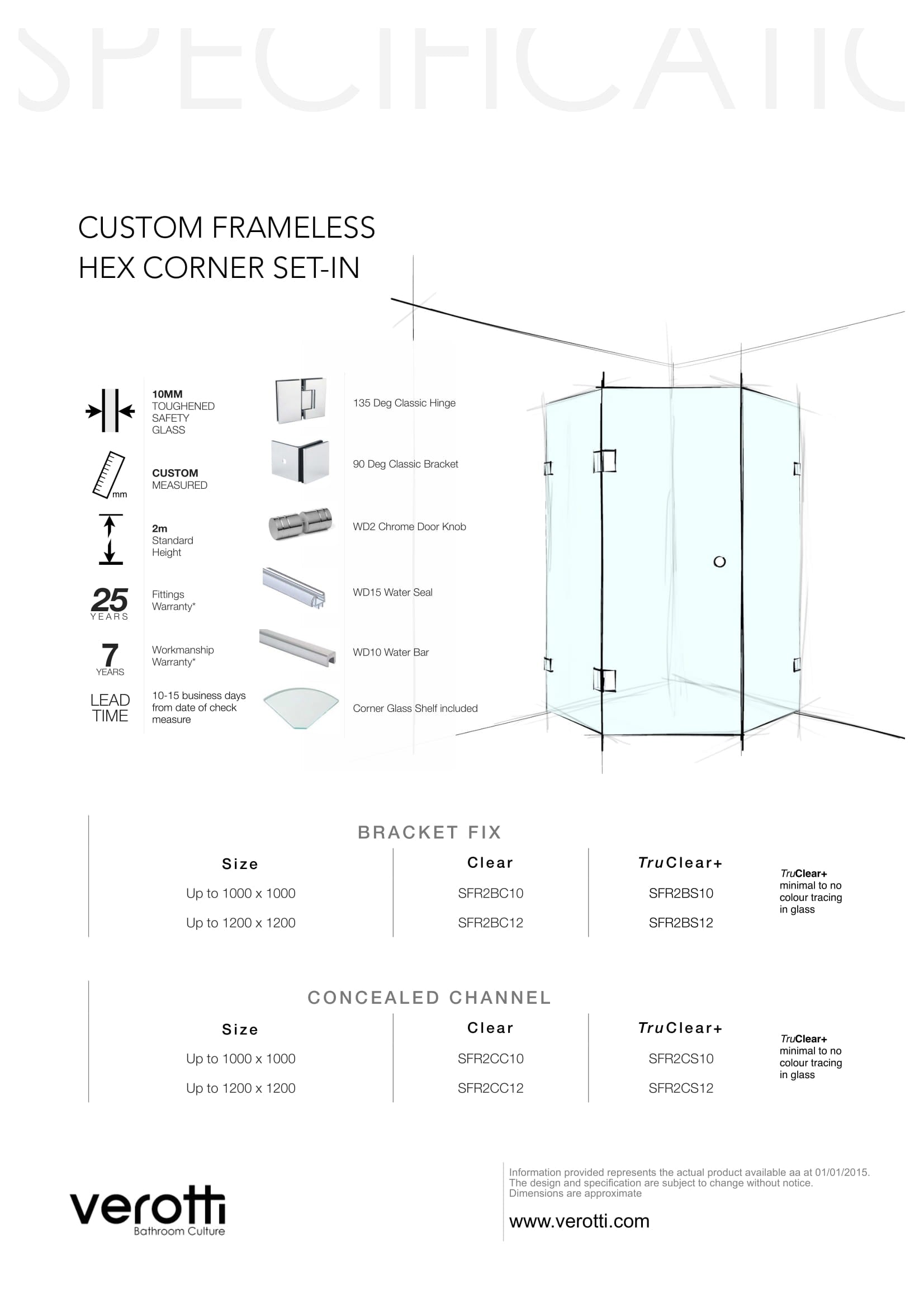 Custom Frameless Hex Corner Set-In