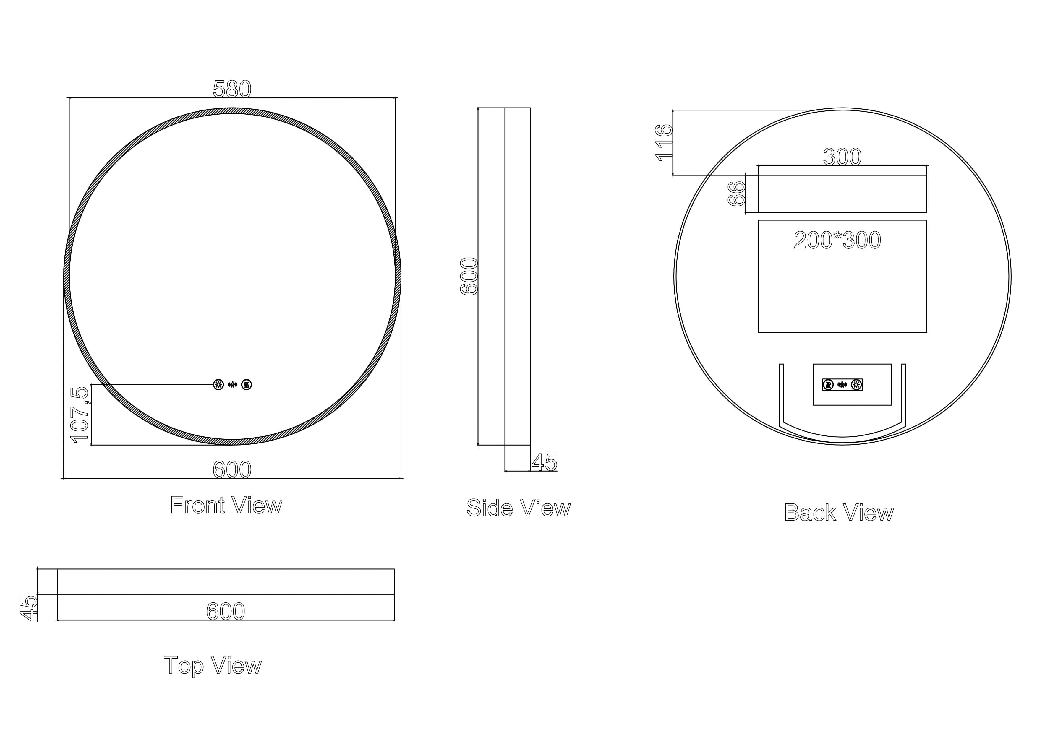 Maia 600/750/900mm LED Round Mirror – Matt Black Frame