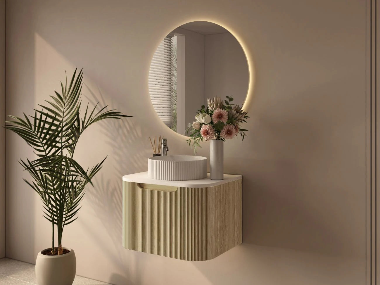 Rome 600mm Wall-Hung Cabinet - Bur Oak