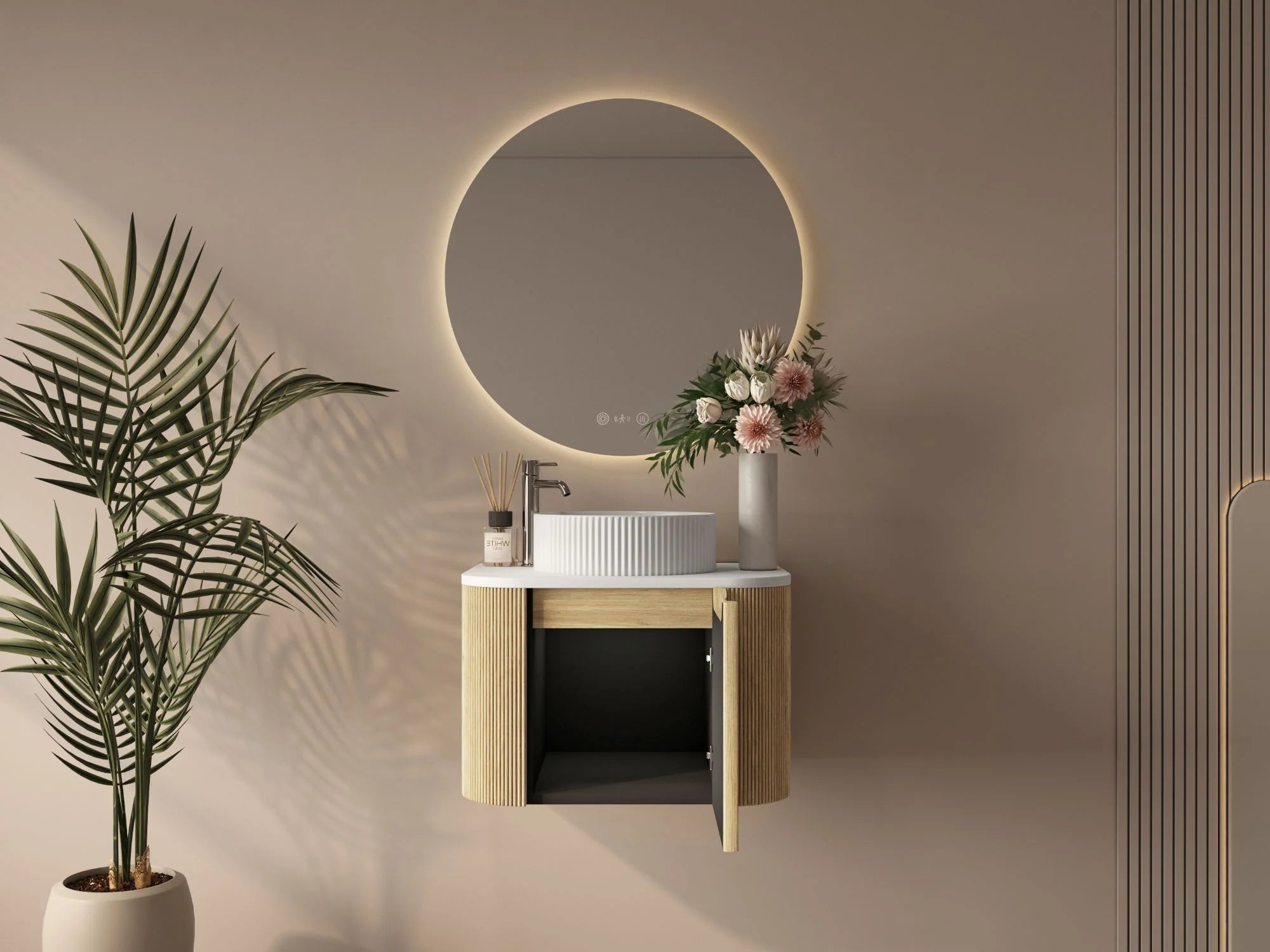 Rome 600mm Wall-Hung Cabinet - Bur Oak