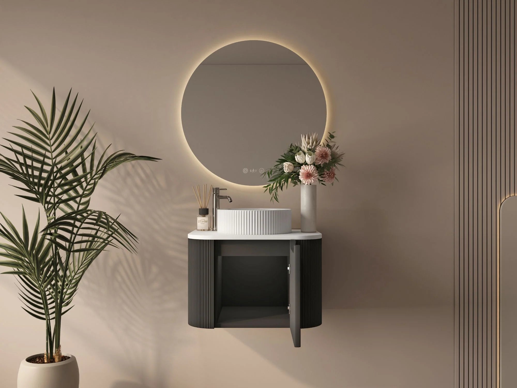 Rome 600mm Wall-Hung Cabinet - Matt Black