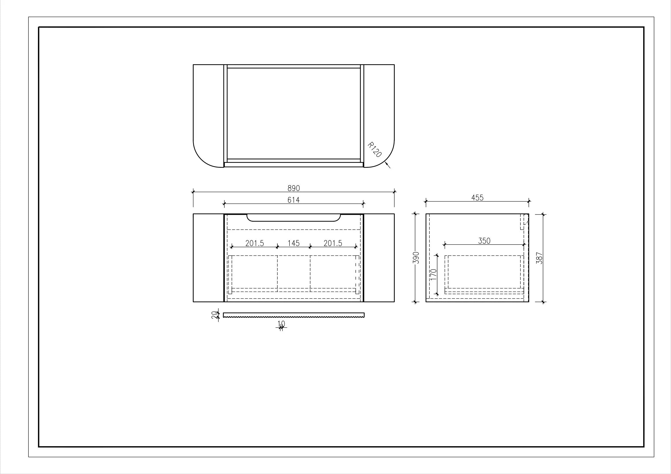 Rome 900mm Wall-Hung Cabinet - Matt White