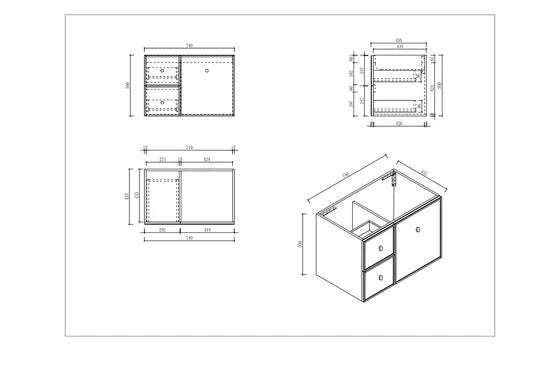 Seattle 750mm Wall-Hung Cabinet - Matt White