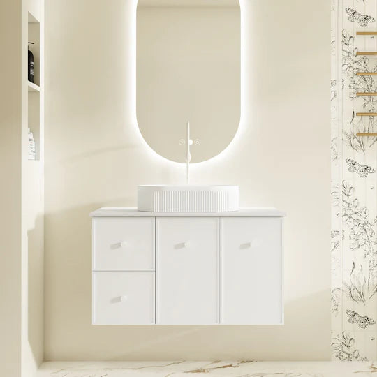 Seattle 900mm Wall-Hung Cabinet - Matt White
