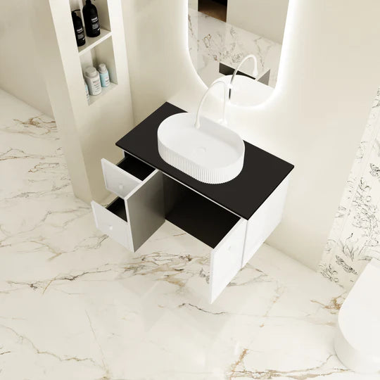 Seattle 900mm Wall-Hung Cabinet - Matt White