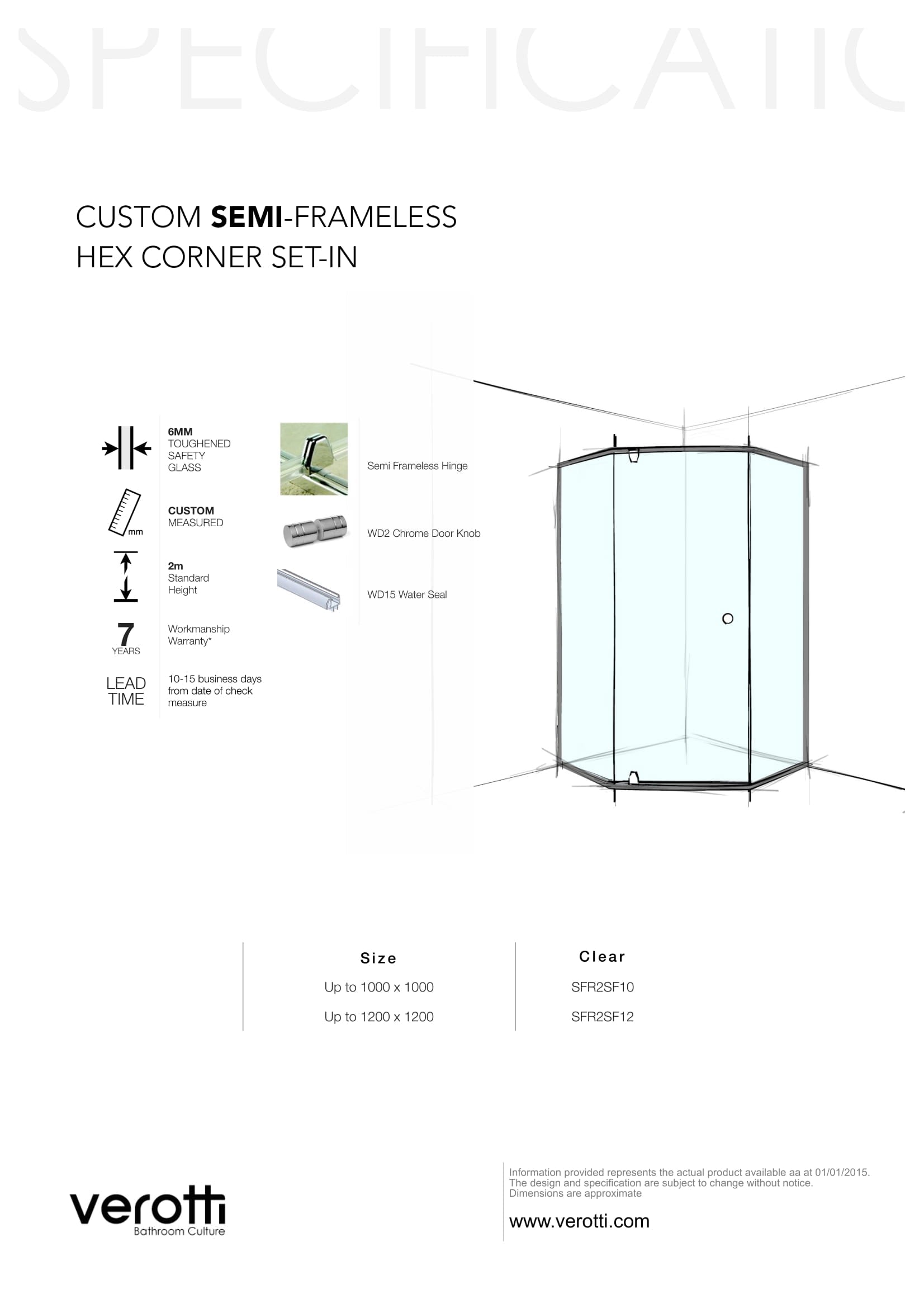 Custom Semi-Frameless Hex Corner Set-In