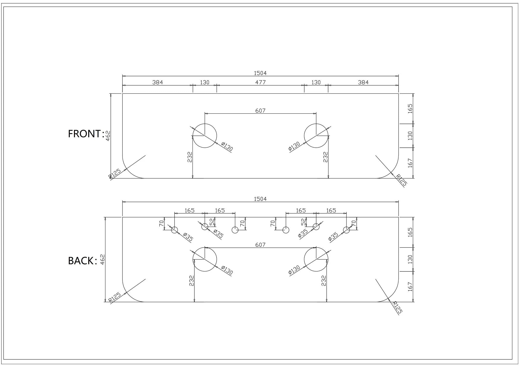 Rome 1500mm Wall-Hung Cabinet - Matt White