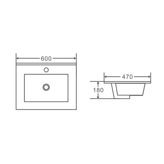 HERA 600mm Wall-Hung Vanity - Elegant Oak