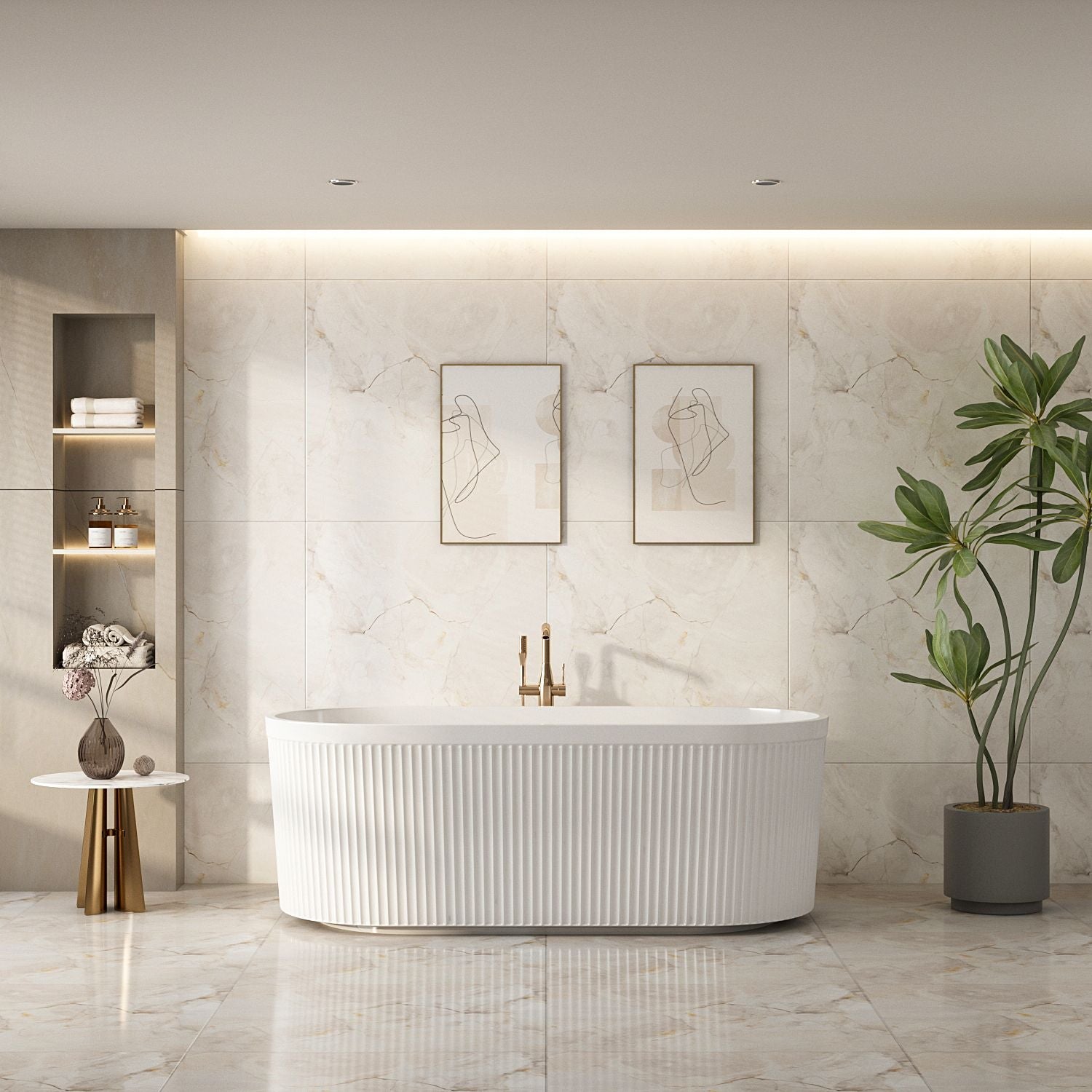Tyler Freestanding Fluted Bathtub