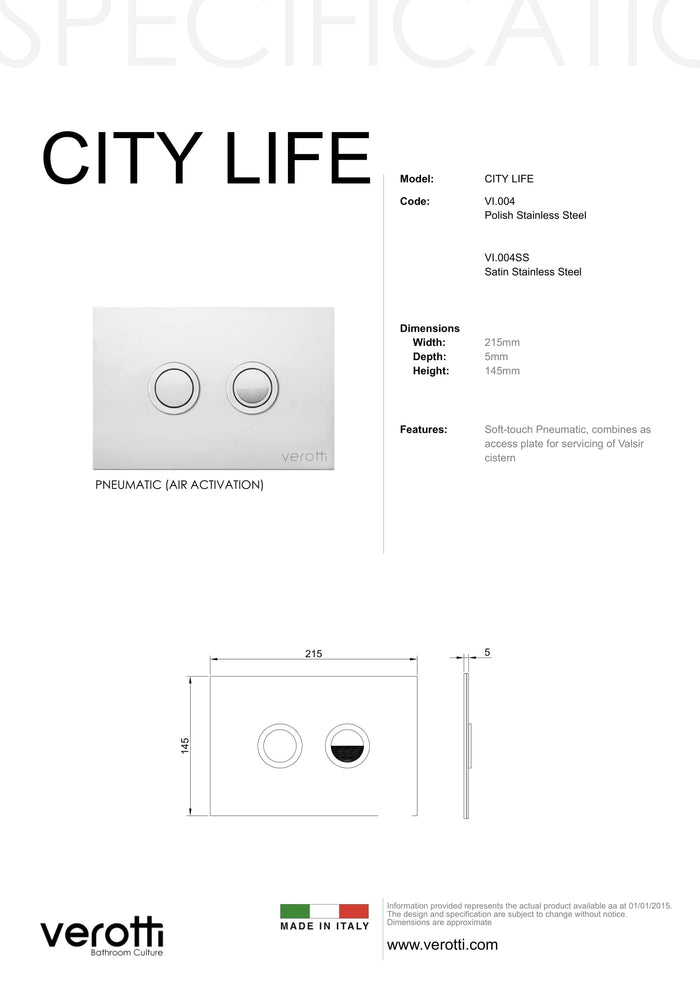 CITY LIFE ROUND ABS BUTTONS | STAINLESS STEEL PLATE