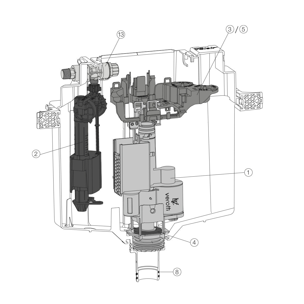 VEROTTI LOW LEVEL SPARE PARTS - VS0866693 INLET VALVE