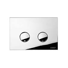 ABS Pneumatic Flush Plate Chrome  170 x 110 - Complete with White Frame & buttons