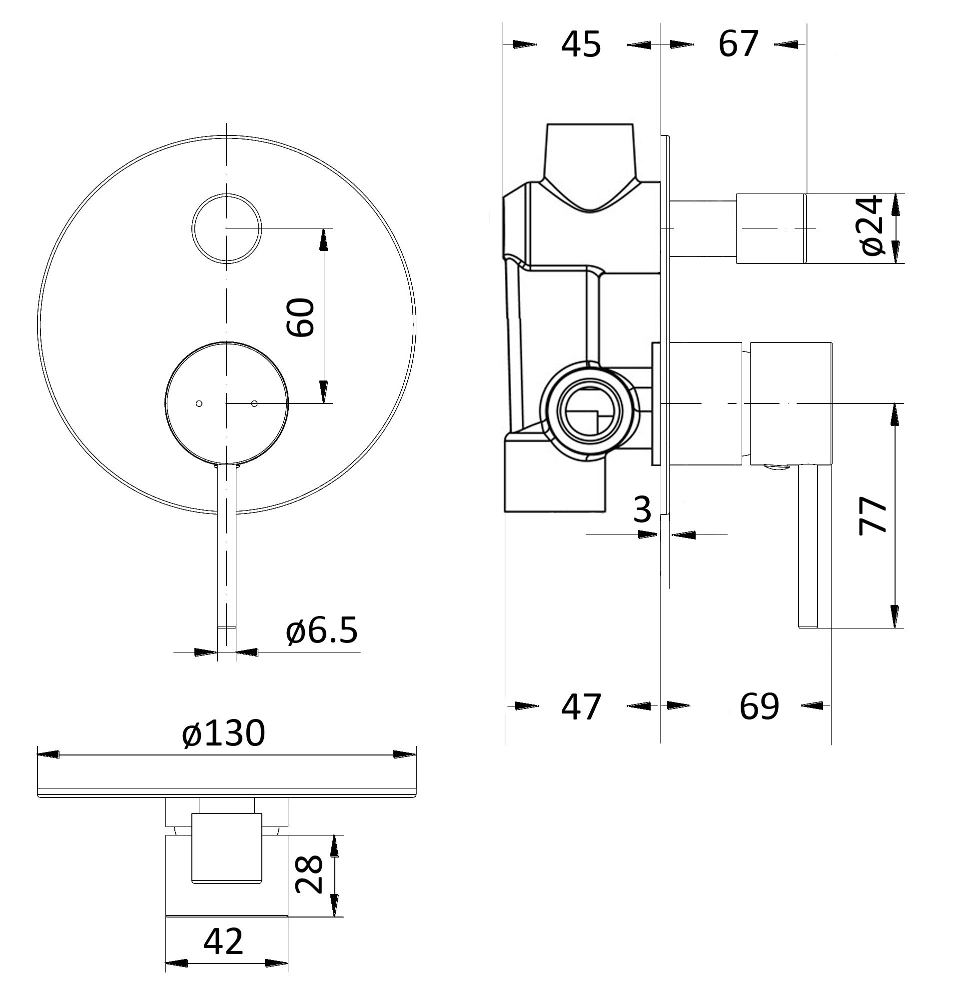 Hali Wall Mixer Diverter
